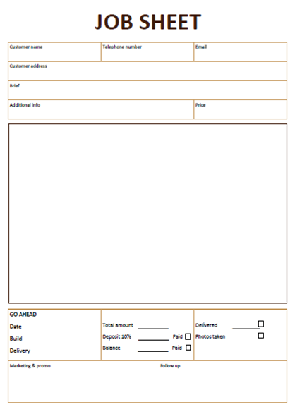 Job sheet